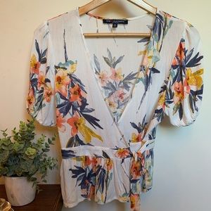 Floral Top with Front Tie